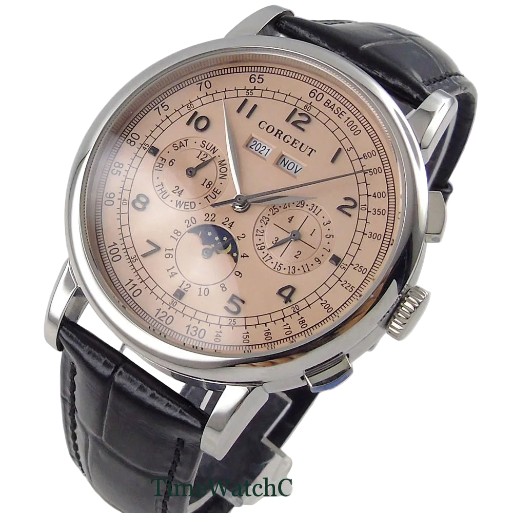 vastara - corgeut horizonmaster 42mm automatic calendar watch for men watch 11 - casual unisex timepiece with stainless