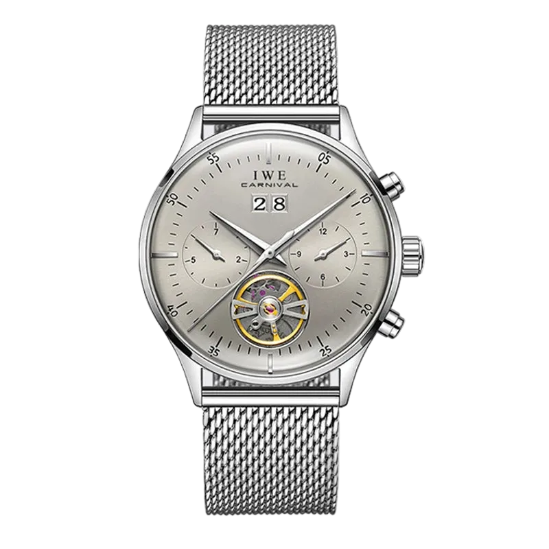 Grey Dial Tourbillon Watch Switzerland I&W Travel - Product Image 13