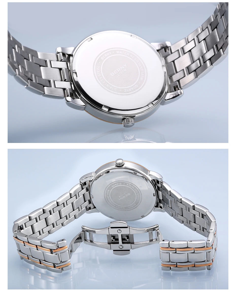 vastara berny miyota vj55top day date stainless steel sapphire for watch 9 - classic unisex timepiece with chronograph (USA)