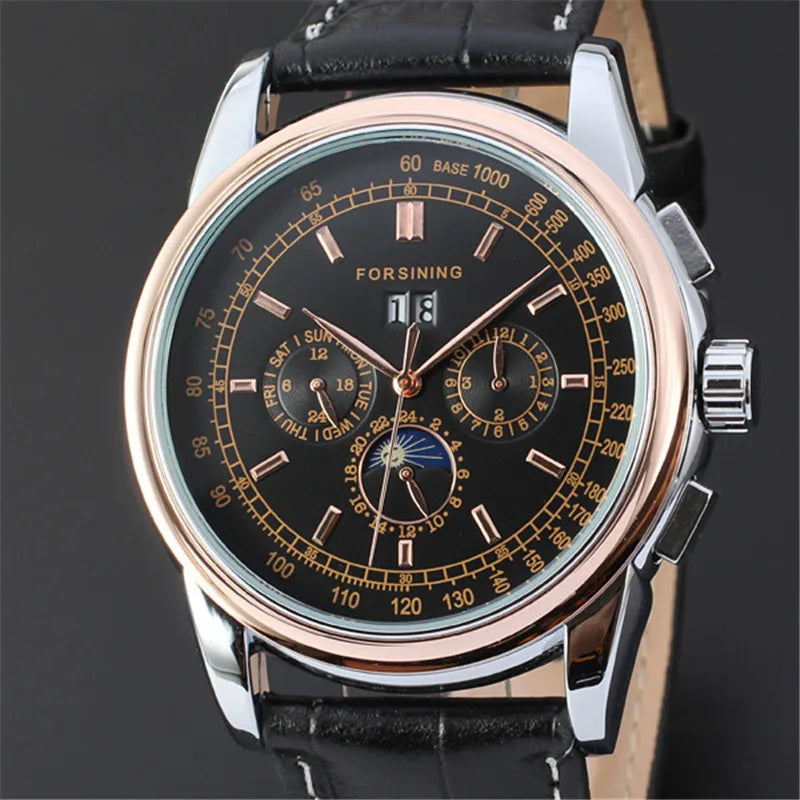 vastara genuine leather trend sun and moon roman numerals watch 12 - classic unisex timepiece with stainless steel (USA)