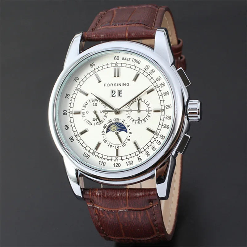 vastara genuine leather trend sun and moon roman numerals watch 16 - classic unisex timepiece with stainless steel (USA)