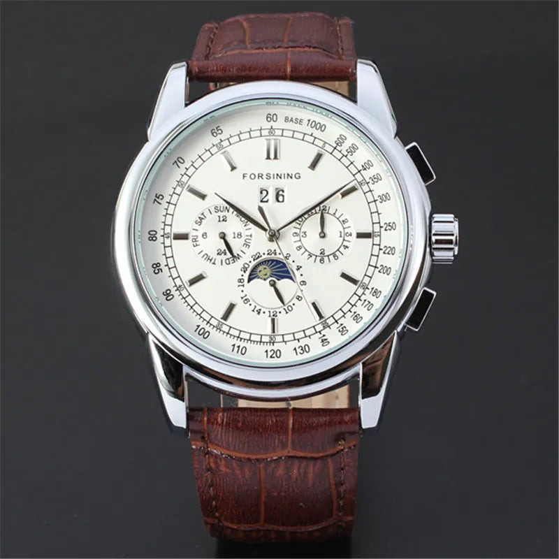 vastara genuine leather trend sun and moon roman numerals watch 15 - classic unisex timepiece with stainless steel (USA)