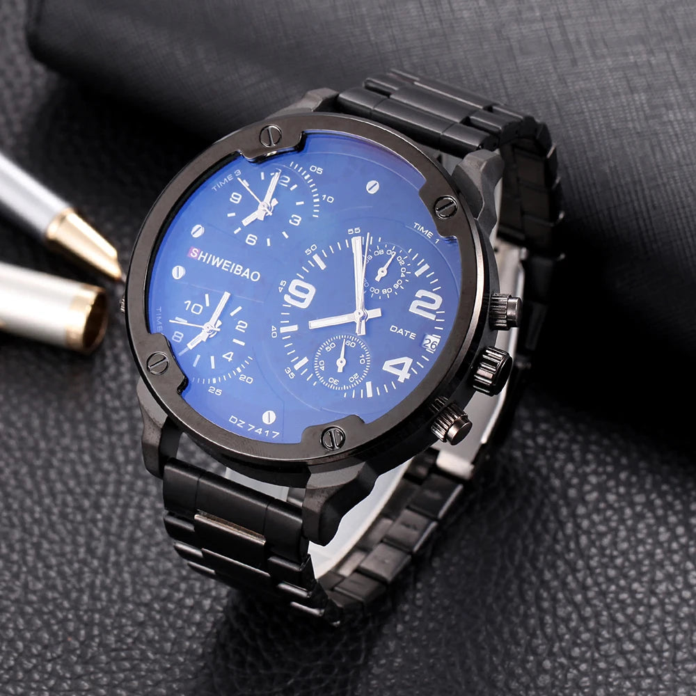 vastara - steel multi time zone men s chronograph watch watch 6 - casual unisex timepiece with chronograph (USA)
