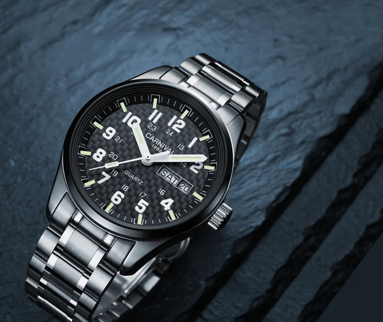 Switzerland Carnival Quartz Watch men Stainless - Product Image 12