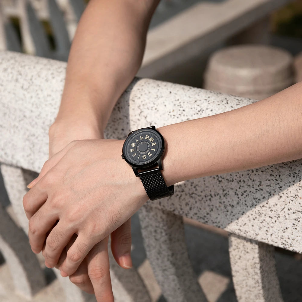 VASTARA vastara eutour black mesh band strap reloj magnetic magnet metal multifunctional 's quartz unisex timepiece -