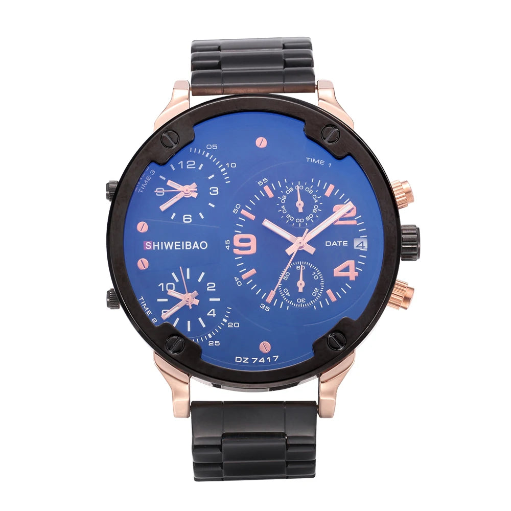 vastara - steel multi time zone men s chronograph watch watch 8 - casual unisex timepiece with chronograph (USA)