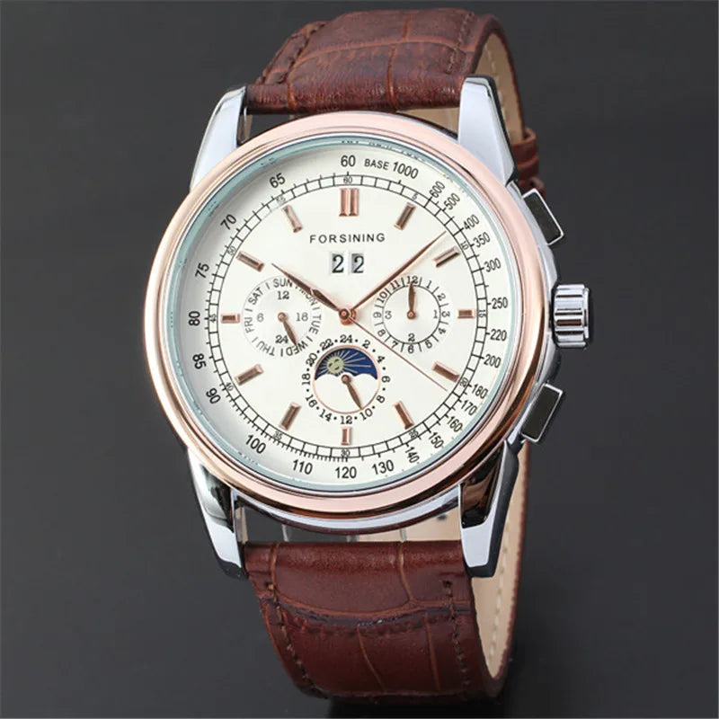 vastara genuine leather trend sun and moon roman numerals watch 19 - classic unisex timepiece with stainless steel (USA)