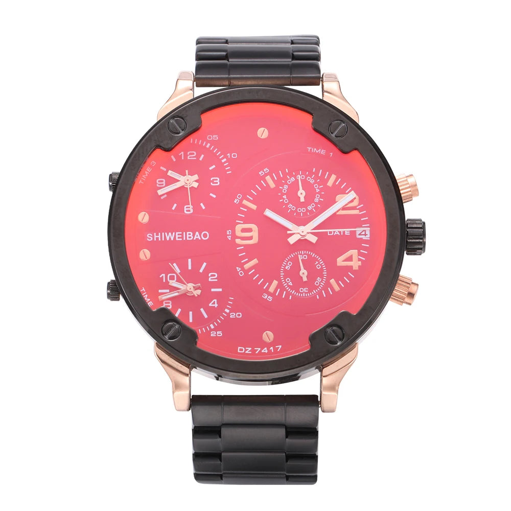 vastara - steel multi time zone men s chronograph watch watch 19 - casual unisex timepiece with chronograph (USA)