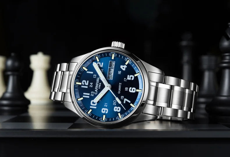 Switzerland Carnival Quartz Watch men Stainless - Product Image 13