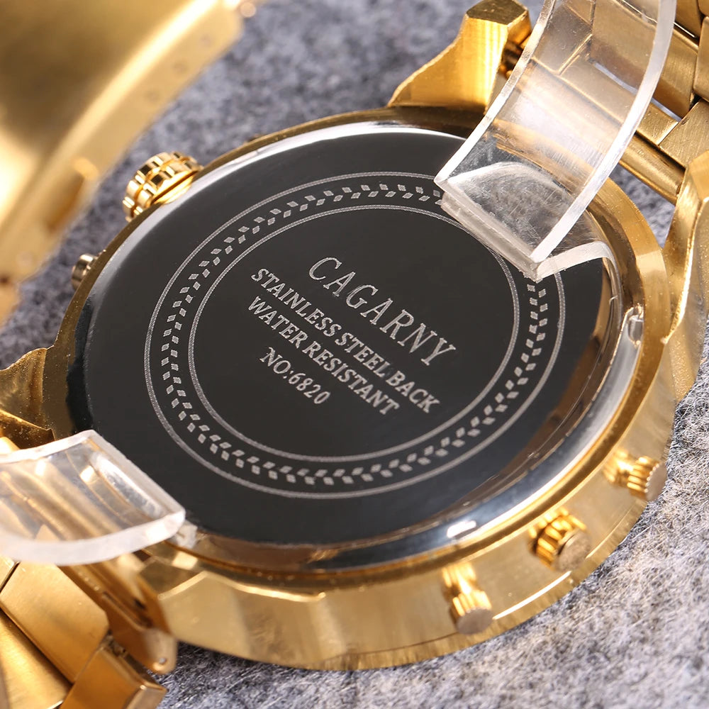 vastara cagarny cool big case wrist es golden watch 5 - classic unisex timepiece with stainless steel (USA)
