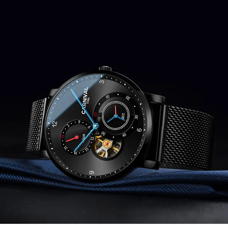 vastara tourbillon carnival es small second dial 24 hours sapphire skeleton for watch 8 - classic unisex timepiece with