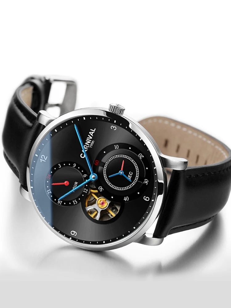 vastara tourbillon carnival es small second dial 24 hours sapphire skeleton for watch 9 - classic unisex timepiece with