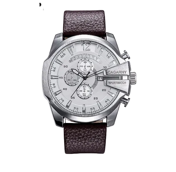 vastara cagarny s es military leather band date clock relojes hombre d6839 watch 8 - classic unisex timepiece with