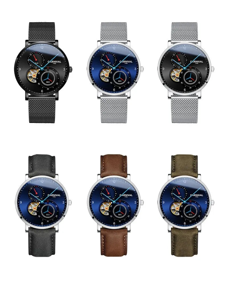 vastara tourbillon carnival es small second dial 24 hours sapphire skeleton for watch 14 - classic unisex timepiece with