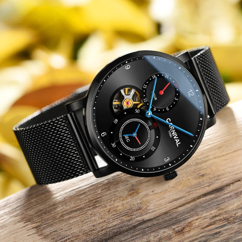 vastara tourbillon carnival es small second dial 24 hours sapphire skeleton for watch detail - reliable movement, stainless