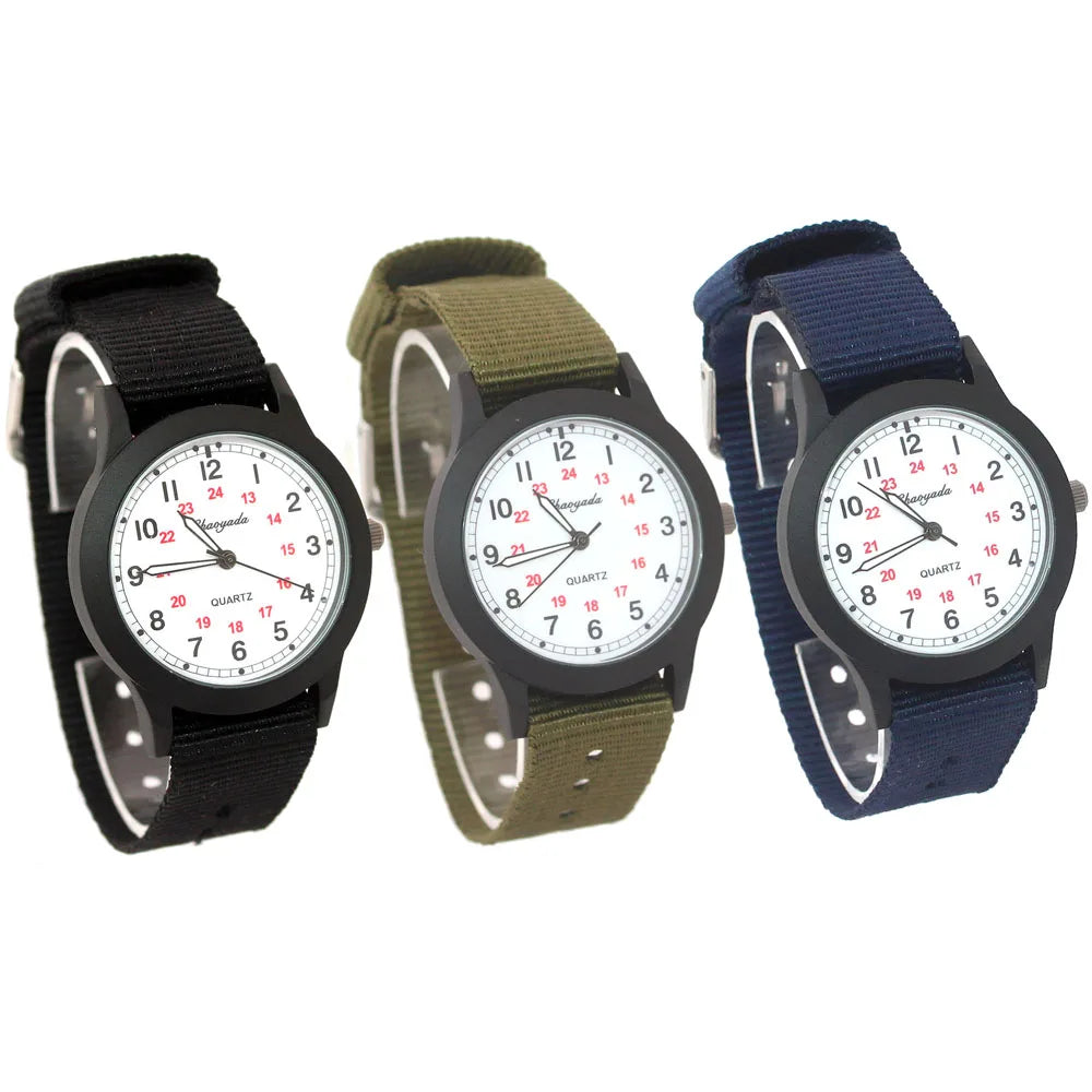 unisex casual watch vastara - cute nylon strap watch - sports timepiece with neutral dial (USA)