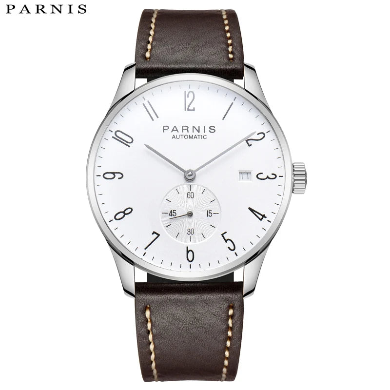 vastara parnis es minimalist for hombre relogio masculino calendar: genuine leather watch detail - reliable movement,