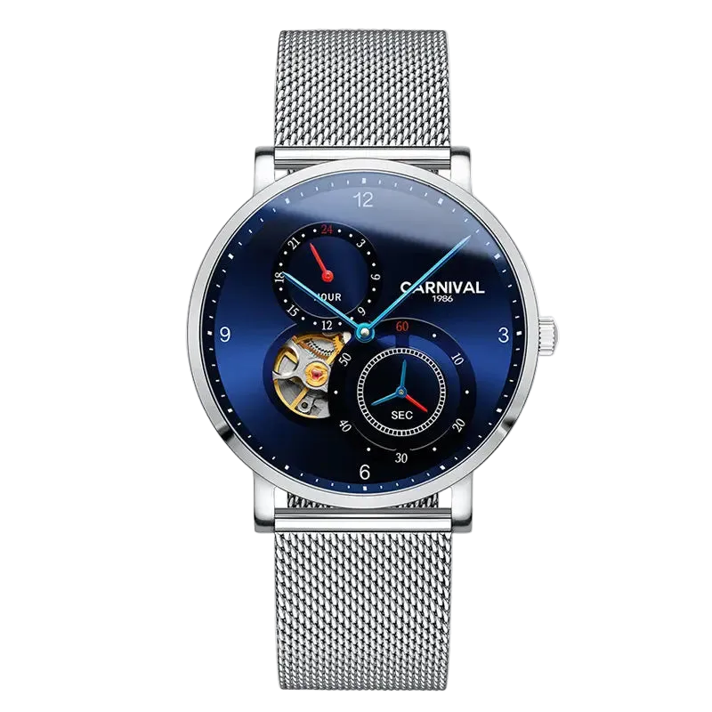 vastara tourbillon carnival es small second dial 24 hours sapphire skeleton for watch 27 - classic unisex timepiece with