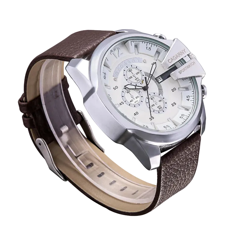 unisex classic watch vastara cagarny s es military leather band date clock relojes hombre d6839 - daily wear timepiece with