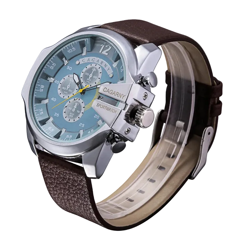 vastara cagarny s es military leather band date clock relojes hombre d6839 - classic unisex watch with chronograph in white