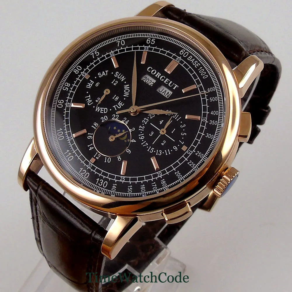 vastara - corgeut horizonmaster 42mm automatic calendar watch for men watch 17 - casual unisex timepiece with stainless