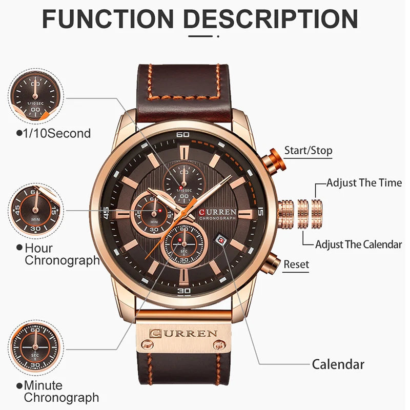 vastara chronograph leather sports es s army - chronograph watch 5 - sports unisex timepiece with chronograph (USA)