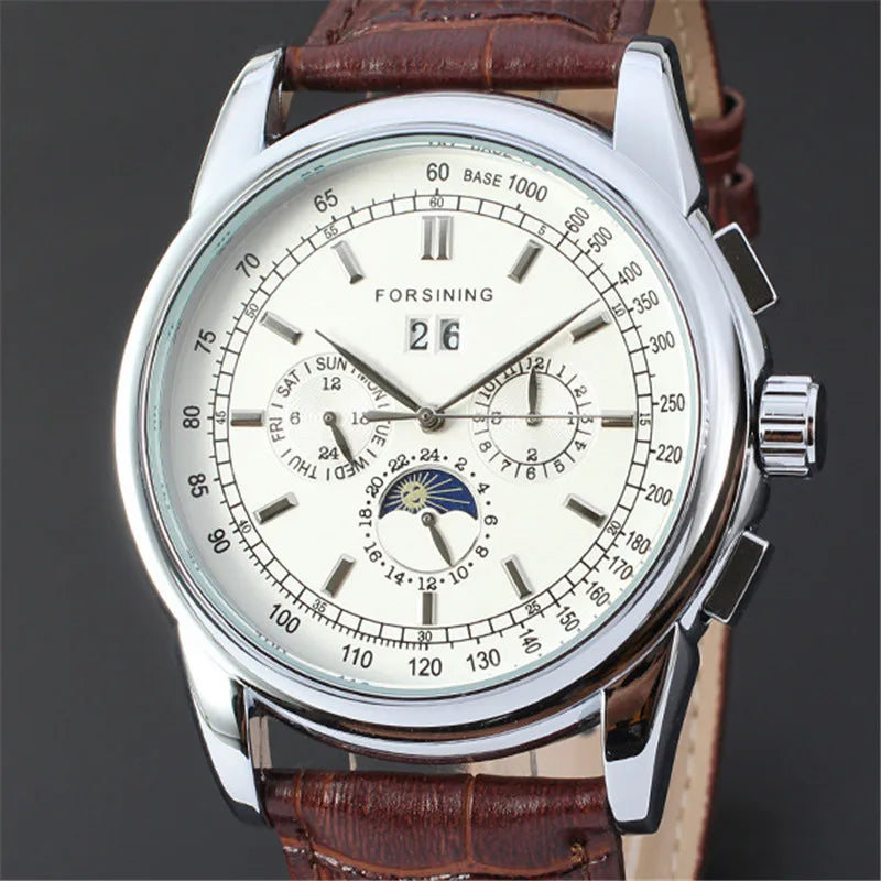 vastara genuine leather trend sun and moon roman numerals watch 14 - classic unisex timepiece with stainless steel (USA)