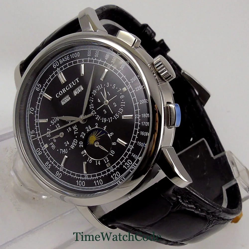 vastara - corgeut horizonmaster 42mm automatic calendar watch for men watch 21 - casual unisex timepiece with stainless