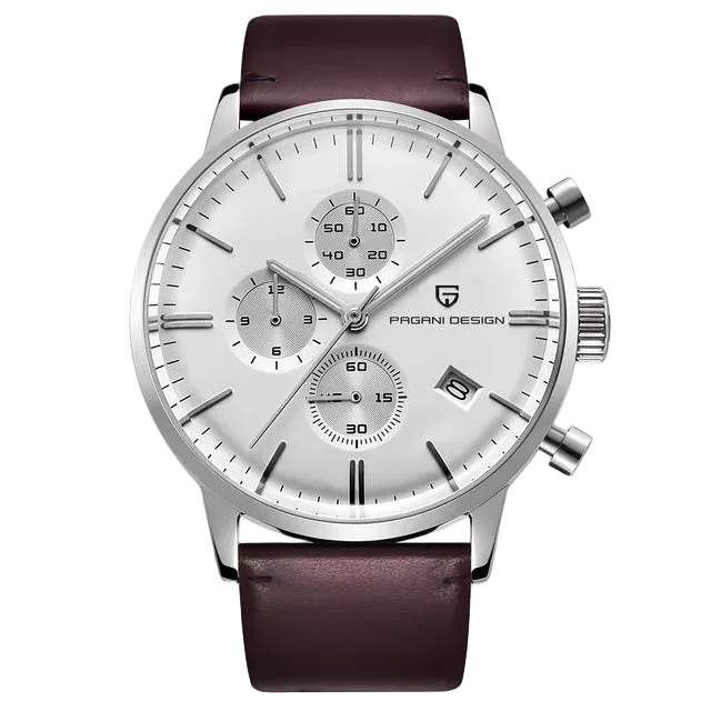 vastara chronograph pagani design s es 30m genuine leather japanese vk67 relogio masculino watch 22 - classic unisex