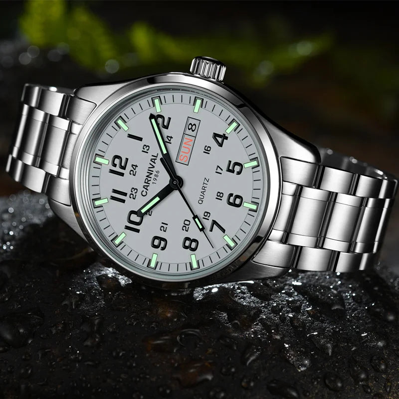 Switzerland Carnival Quartz Watch men Stainless - Product Image 2