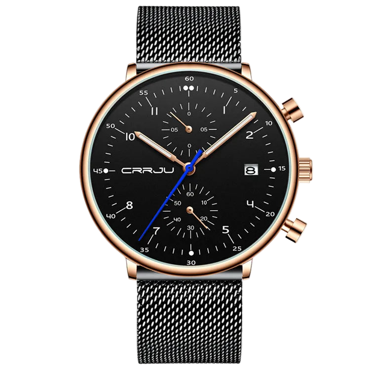 vastara - chronox steel men s slim chronograph waterproof business watch 6 - casual unisex timepiece with chronograph (USA)