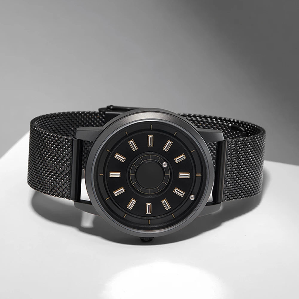 vastara eutour black mesh band strap reloj magnetic magnet metal multifunctional 's quartz watch 9 - classic unisex