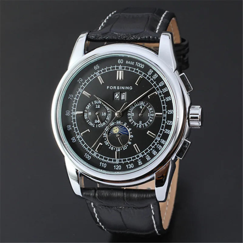 vastara genuine leather trend sun and moon roman numerals watch 6 - classic unisex timepiece with stainless steel (USA)