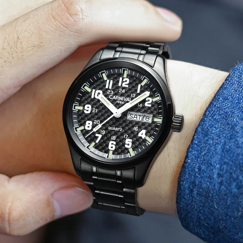 Switzerland Carnival Quartz Watch men Stainless - Product Image 6