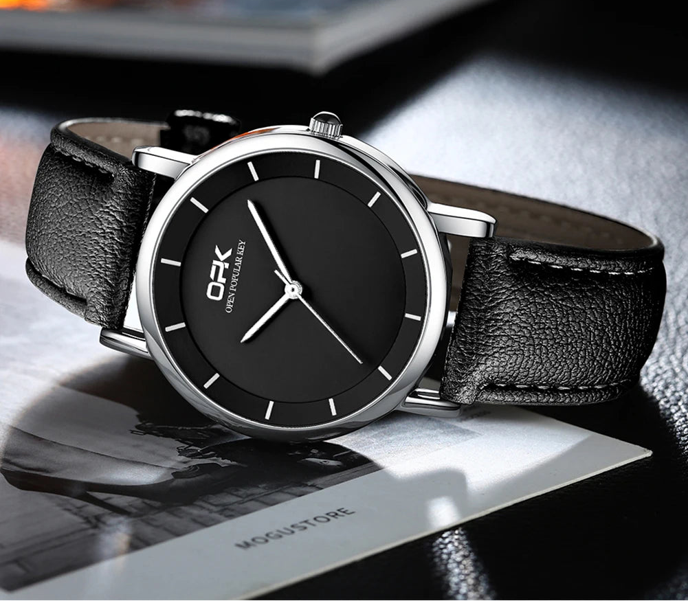 VASTARA vastara men’s casual leather watch – waterproof quartz luminous unisex timepiece - waterproof stainless steel watch