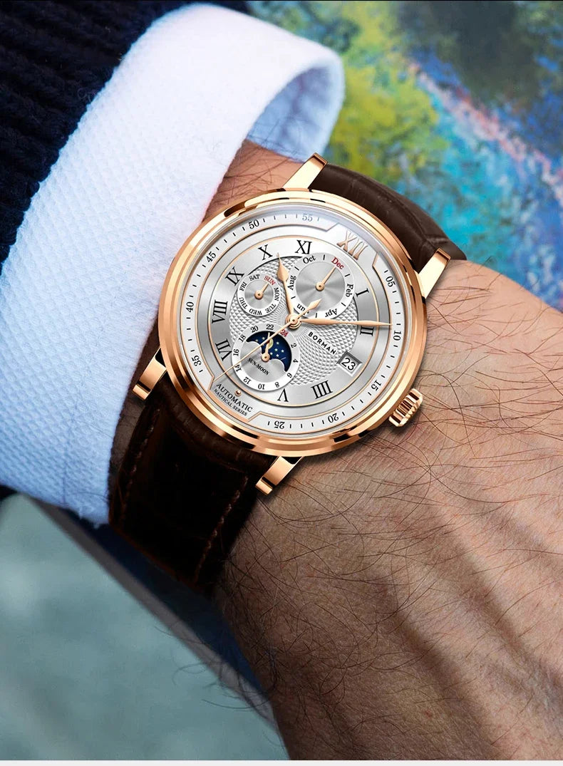 vastara - borman imperium 40mm automatic mechanical moonphase watch watch 8 - casual unisex timepiece with waterproof (USA)