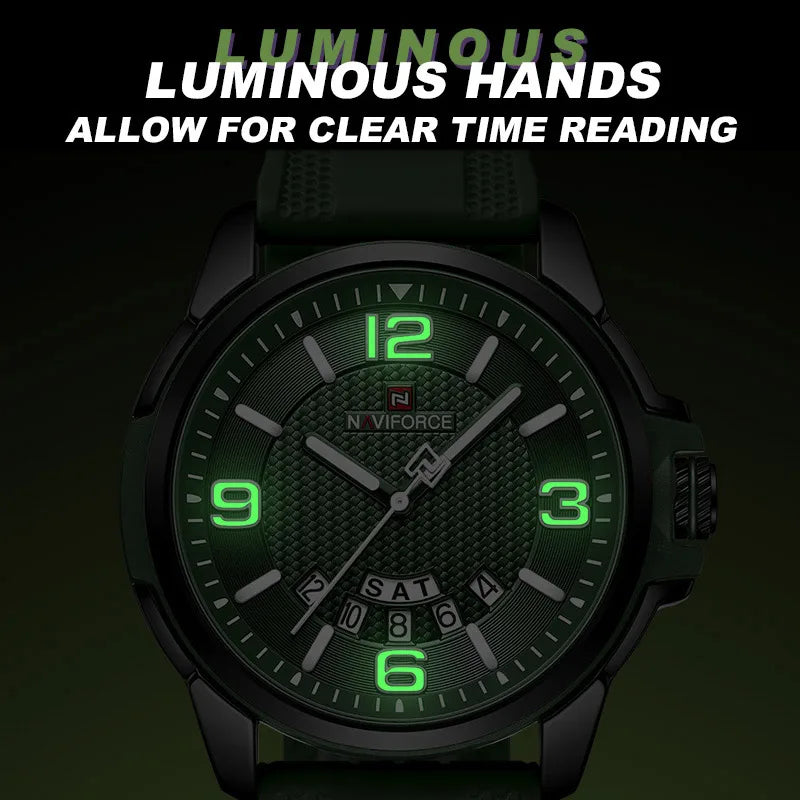 vastara original naviforce for silicone strap business classic wrist es date clock silicone with silicone watch 5 - business