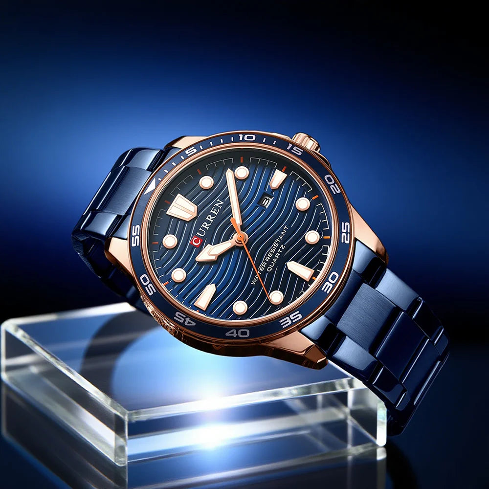 vastara casual stainless steel 's es simple business wristes with date clock luminous - casual unisex watch with stainless