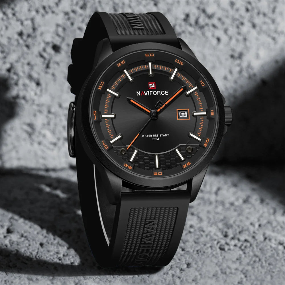 vastara naviforce sport military auto date silicone rubber original clock 9248 watch 18 - classic unisex timepiece with