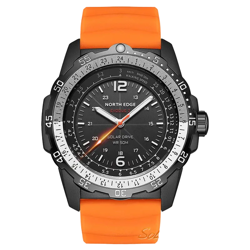 vastara north edge evoque 2 digital military 50m 's sport wristes solar power luminous enviortally clock - classic unisex