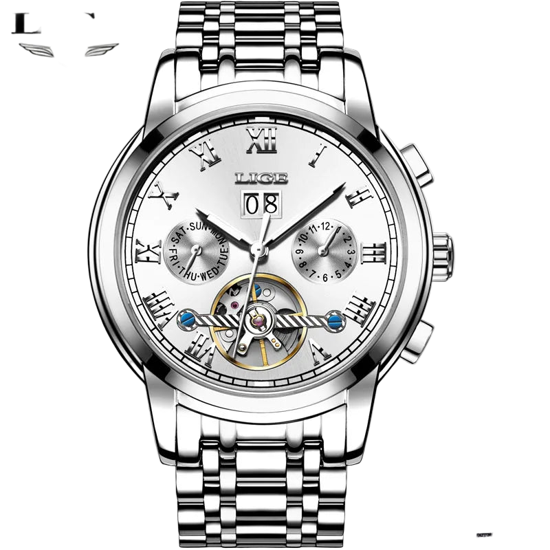 vastara - aeternum automatic mechanical moon phase leather watch for watch 20 - elegant unisex timepiece with waterproof