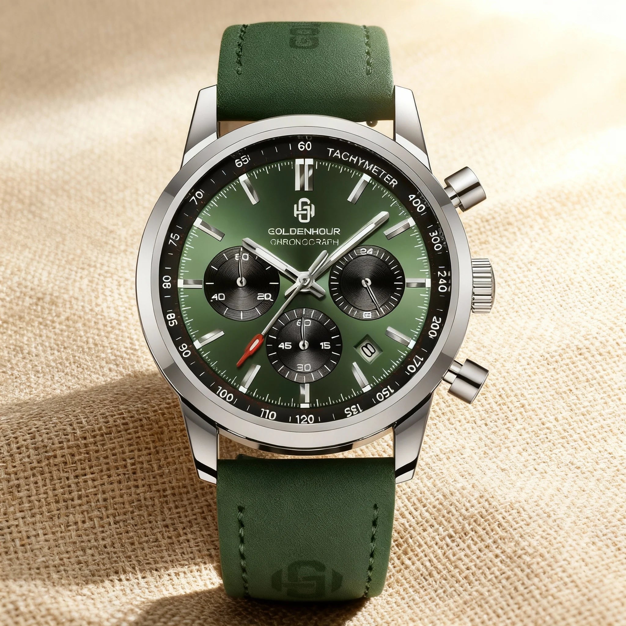 Green dial, multifunctional, calendar, high-end - Product Image 3