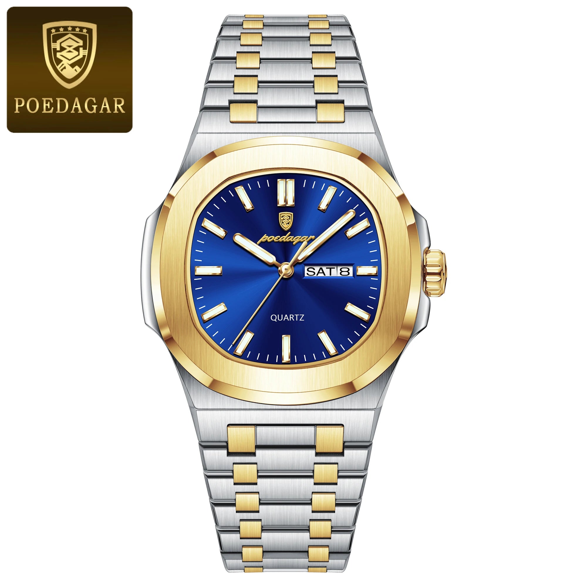 vastara poedagar square s es luminous watch 9 - classic unisex timepiece with stainless steel (USA)