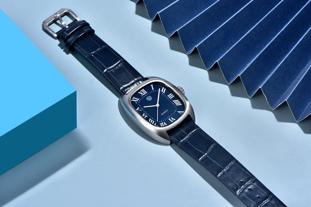 vastara rollstimi oval 's es for vh31 clock gift leather watch 15 - classic unisex timepiece with stainless steel (USA)