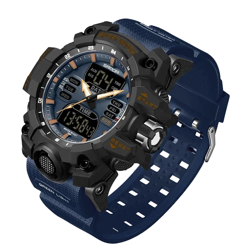 vastara sanda g 's electronic military outdoor sports led analog digital dual display 50m chronograph watch 33 - sports