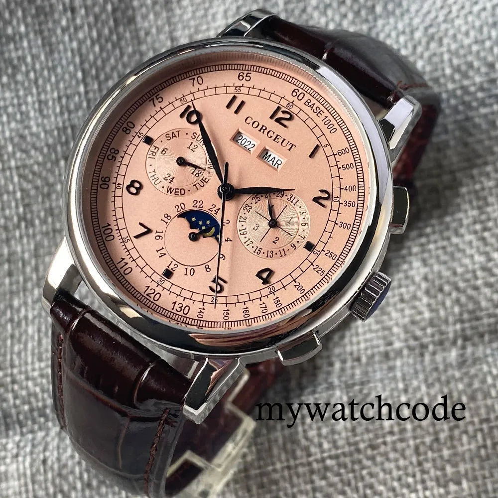 vastara - corgeut horizon master moonphase automatic watch watch 16 - casual unisex timepiece with stainless steel (USA)