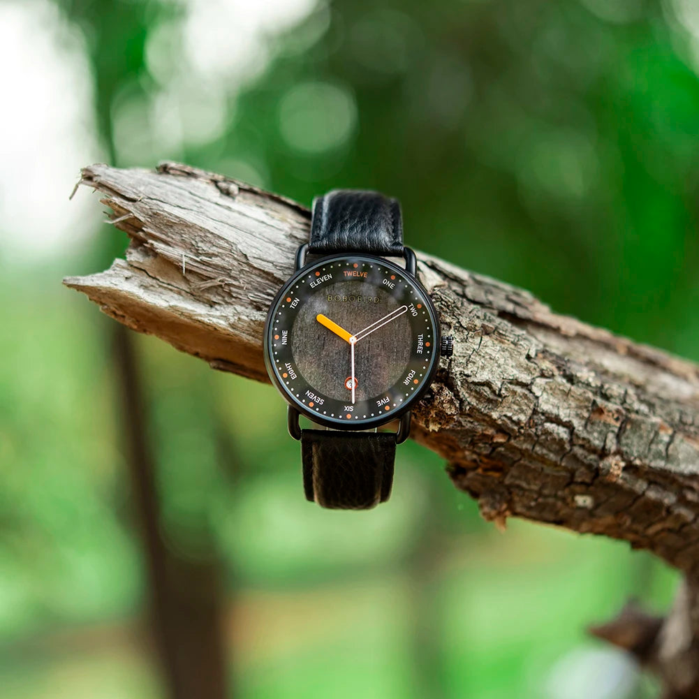 vastara bobo bird men’s wooden watch watch 24 - classic unisex timepiece with stainless steel (USA)