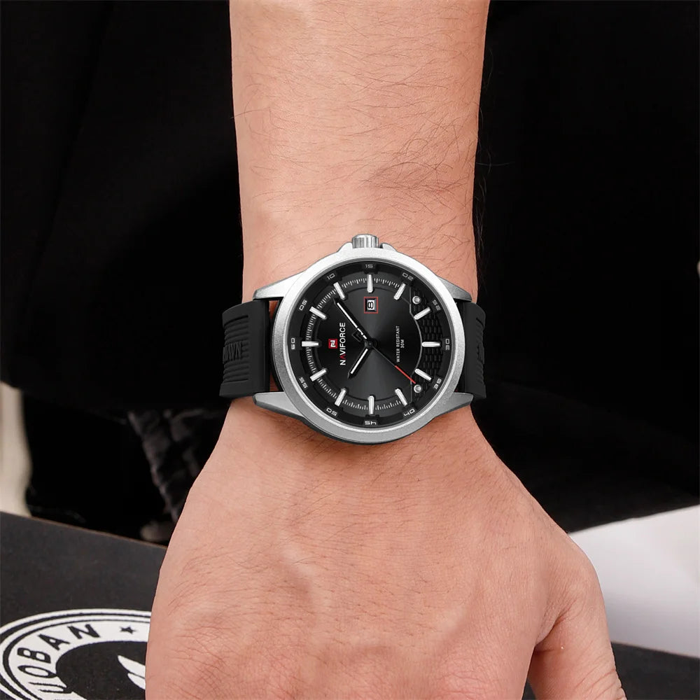 vastara naviforce sport military auto date silicone rubber original clock 9248 watch 23 - classic unisex timepiece with