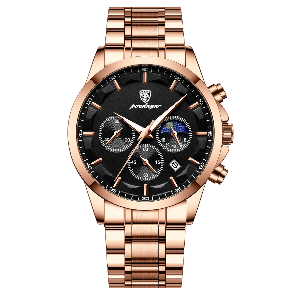 unisex casual watch vastara - poedagar vanguard - daily wear timepiece with gold dial (USA)