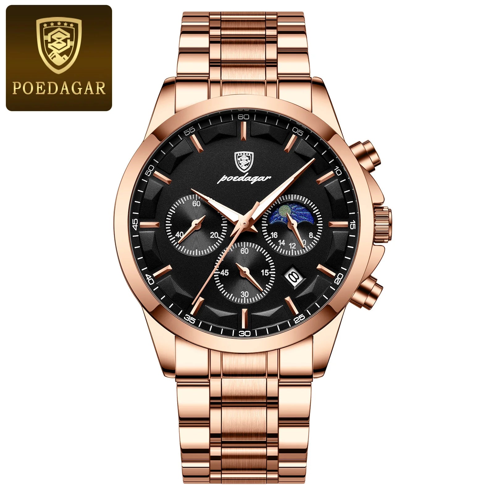 vastara poedagar military luminous: genuine leather genuine leather watch 8 - classic unisex timepiece with stainless steel